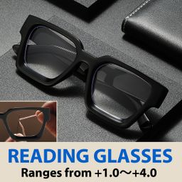 thumbnail for Cross-border anti-blue light reading glasses for men and women vintage fashion middle-aged handmade generous frame HD eye protection reading glasses