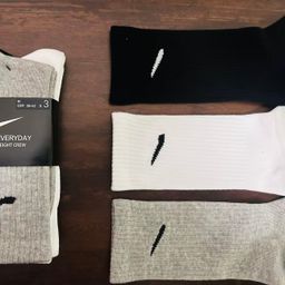 thumbnail for 外贸苏万耐剋斯特袜子毛巾底纯棉运动袜黑白中长筒男女篮球袜子