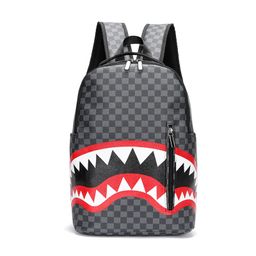 thumbnail for New casual shark backpack business large capacity men's backpack campus high-value schoolbag travel bag