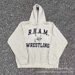 thumbnail for Cross-border 2D Printing Hot Stamping Silver Fox Hooded Sweater American High-end Atmosphere Sense Hoodie Loose Men's Couple Autumn and Winter