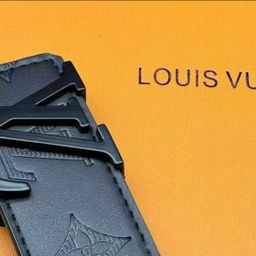 thumbnail for L men's belt with smooth buckle V-letter belt, youth plaid pants belt, trendy casual waistband, business versatile