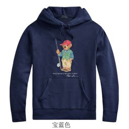 thumbnail for Spring '24 Polo Bear Hooded Ralph Lauren Bear Sweatshirt Men's Winter Top Pullover Hooded Fleece Outside