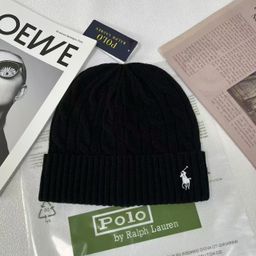 thumbnail for Autumn and winter casual pony embroidery knitted hat fashion cable versatile couple pullover hat twist beanie cold hat