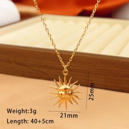 thumbnail for European and American cross-border new niche design simple sunflower sunflower collarbone chain women's titanium steel jewelry jewelry