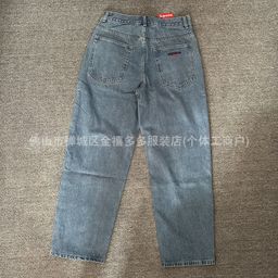 thumbnail for Foreign Trade Sup Baggy Jeans New Your Washed Distressed Retro Embroidered Denim Skateboard Pants for Men