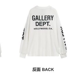 thumbnail for GALLERY DEPT new classic basic long-sleeve T-shirt with letter logo and slogan print, trendy American style