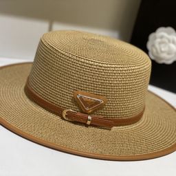 thumbnail for New straw hat inverted triangle correct letter summer top hat women's beach hat beach hat sun hat sun hat