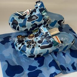 thumbnail for Co-Branded Ape Camouflage Beach Shoes, Clogs, Low-Top Casual Velcro Sandals, Men's and Women's Slippers