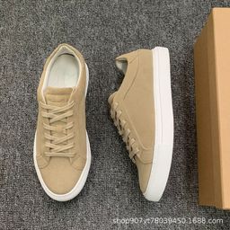 thumbnail for Original Foreign Trade Casual Genuine Leather Men&#039;s Sneakers Comfortable Breathable Lace-up Small White Shoes All-match Round-toe Flat sneaker