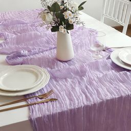 thumbnail for Cross border bali pleated table runner French seersucker twist tablecloth wedding birthday party decoration decorative table screen