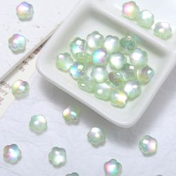 thumbnail for Dream electroplating flower flower acrylic cat's eye straight hole beading handmade DIY bracelet necklace mobile phone chain loose bead material