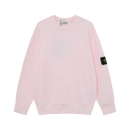 thumbnail for Cross-border classic STONE stone solid color crew neck badge long sleeve sweater men's and women's island couples correct version of the tide
