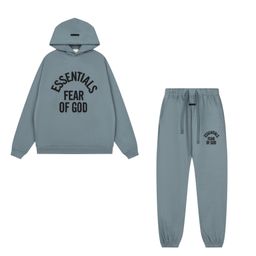 thumbnail for Foreign trade European and American fashion brand ESS fog three-dimensional letters classic autumn and winter fleece-lined men's and women's loose hooded sweater tide