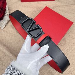 thumbnail for New 4.0cm Men and Women Same Style V Letter Smooth Buckle Simple ins Fashion Belt Men and Women Manufacturers Wholesale Price