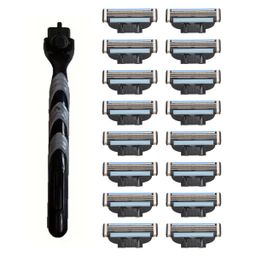 thumbnail for Navalha manual de três lâminas para exportação internacional, navalha masculina universal com suporte para lâmina de 3 camadas, preço de fábrica