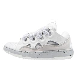 thumbnail for Putian Lanvin Men&#039s and Women&#039s Leather Splicing Lace-Up Curb Sports Casual Shoes Retro Sneakers Cross-Border New Dad Shoes