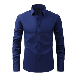 thumbnail for Cross-border four-sided stretch shirt men&#039s shirt non-ironing anti-wrinkle Amazon foreign trade simple business thin shirt men