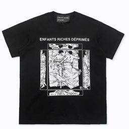 thumbnail for ERD melancholic rich second generation short-sleeved retro distressed vintage slogan T-shirt cotton