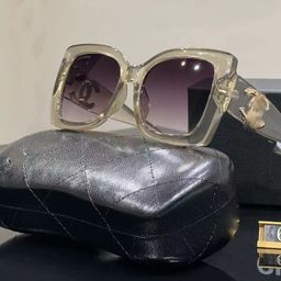 thumbnail for 2025 European and American high-end square frame new wide leg double circle fashion sunglasses anti-UV cat-eye sunglasses 6003