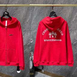 thumbnail for 25 New Ch Cross Crow Graffiti Terry Cotton High Quality Hooded Sweatshirt Cardigan Jacket