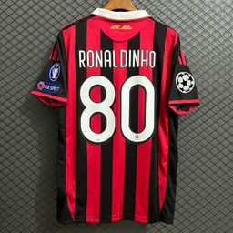 thumbnail for 0607Ac Milan Milan Jersey Kaka 95-20 Ronaldinho One Piece Drop Shipping Retro Football Uniform