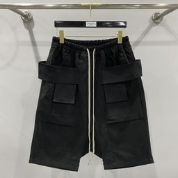 thumbnail for Subhuman Men's Style | European and American Solid Color Workwear Multi-Pocket Black Double Ring Basic Shorts Casual Versatile