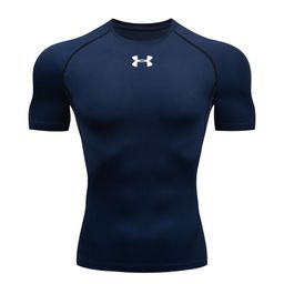 thumbnail for Men's T-Shirt Short-Sleeved Quick-Drying Sports Tight-Fitting T-Shirt with Topstitch Quick-Drying Gym Training Bodysuit Sports Short-Sleeved