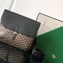 thumbnail for Coursier's new messenger bag dog tooth Goyard unit price cross-body unisex gray black dark blue