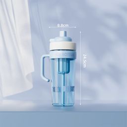 thumbnail for Frosted large capacity water cup high temperature resistant straw cup adult three sets of cups portable water bottle men's sports portable water bottle