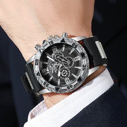 thumbnail for Relógio masculino movimento de quartzo não mecânico mostrador digital design na moda estudante negócios high-end pulseira de aço relógio masculino