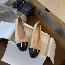 thumbnail for A dropshipping classic small fragrant style flat bottom single shoes women's bowknot ballet shoes color matching simple all-match casual shoes