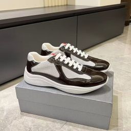 thumbnail for Spot second foreign trade Americas cup P home bright leather mesh breathable casual fashion sports patent leather men's shoes