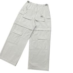 thumbnail for Heavy washing and aging damage multi-pocket cotton detachable loose casual cargo pants