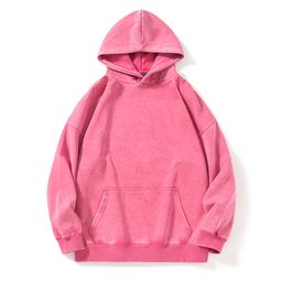 thumbnail for Wholesale 450g Fleece-Lined Washed Vintage Hoodie Batik Washed Vintage Hoodie Couple Matching Vintage Hoodie