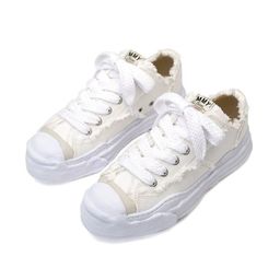 thumbnail for High version Yasuhiro Mihara opened his mouth to smile and dissolve shoes MMY lace-up Japanese canvas heightened unisex platform shoes