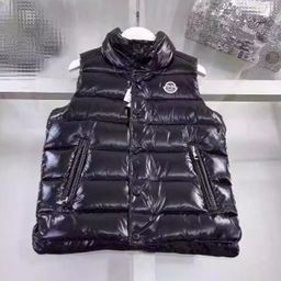 thumbnail for Autumn/winter new fashionable unisex shiny down vest with shoulder stand-up collar hoodless loose vest vest jacket