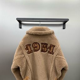 thumbnail for M family autumn and winter teddy bear jacket 1951 grain wool coat women's Teddy fur cropped camel fleece jacket