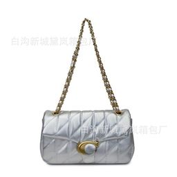 thumbnail for C's Embroidery Thread Bag Women's Bag 2025 New Quilted Stripesd Small Fragrant Chain Bag High Quality Single Shoulder Crossbody Bag