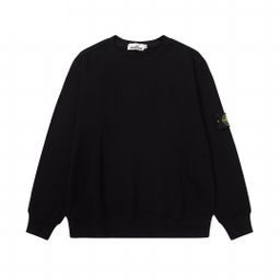 thumbnail for Cross-Border Correct Version of the Classic Stone Four-Way Island Pure Color Round Neck Badge Long-Sleeved Pullover Sweatshirt for Men and Women