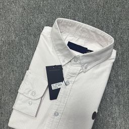 thumbnail for Men's Long-sleeved Shirt Spring and Autumn Business Casual Striped Oxford Men's Cotton Pony Label Youth Shirt Top