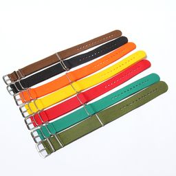 thumbnail for Nylon strap cloth color watch strap for men and women watch user outside sports strap steel ring smart watch band