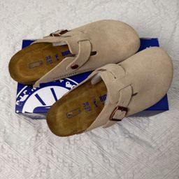 thumbnail for BK真皮半包拖鞋现货博肯软木包头男女同款时尚百搭休闲外穿