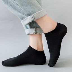 thumbnail for Men&#039s and women&#039s black and white gray spring and summer shallow mouth invisible boat socks comfortable solid color socks non-slip Deodorant Cotton socks