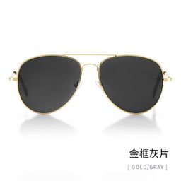 thumbnail for Óculos de sol Aviator 3026 em estoque, armação de alumínio com design de olho de sapo, hastes com mola, óculos de sol unissex da moda.