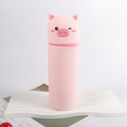 thumbnail for Creative foldable decompression cartoon stationery storage bag silicone pen holder panda student supplies stationery box pen holder