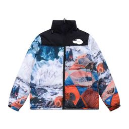 thumbnail for North America 1996 high-print cotton suit unisex stand-up collar couple thickened warm travel jacket men's jacket