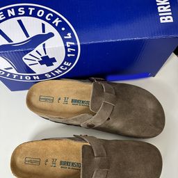 thumbnail for Birkenstock Shoes Japanese Style Closed-Toe Mules Retro Genuine Leather Cork Sole Sandals Flat Versatile Casual Men's and Women's Birkenstock Shoes
