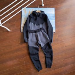 thumbnail for 25 Spring and Autumn Casual Sports Laminated Tech Fieece Technology Zipper Suit Jacket and Sweatpants 950+496