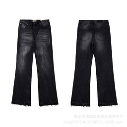 thumbnail for high quality European and American New Gallery Washed Black Blue Stitching Jeans Men&#039s and Women&#039s Trousers Shorts