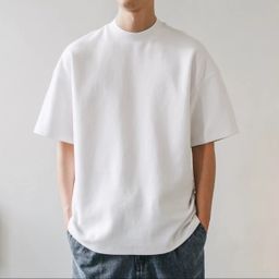 thumbnail for 400g heavyweight cotton t-shirt, thick and non-transparent short-sleeved men's and women's American style, small neckline, loose large size bottoming top